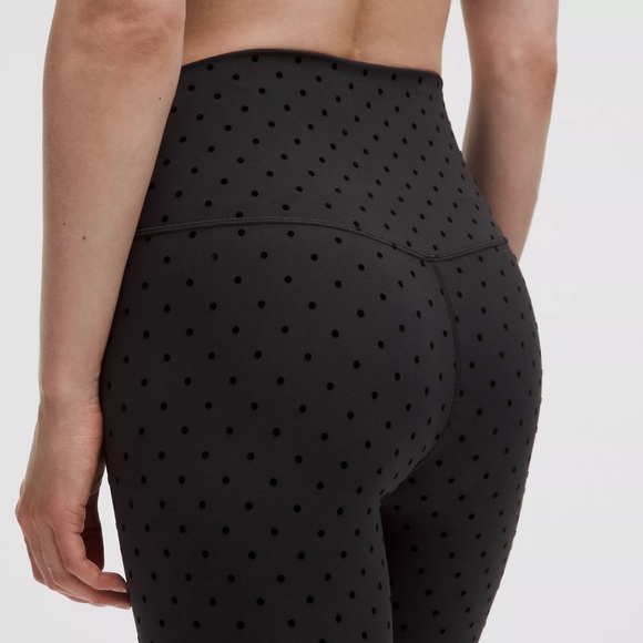 LULULEMON ALIGN HIGH-RISE PANT 28" POLKA DOT FLOCKED BLACK SIZE 10 NEW - Picture 6 of 6